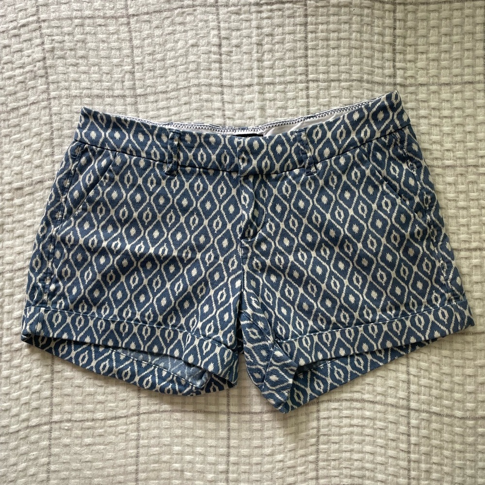 Blue Patterned Women's Shorts